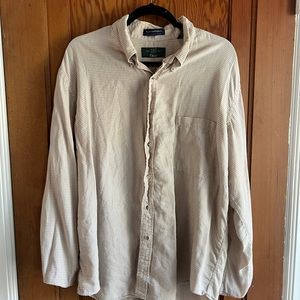 Orvis vintage checkered tan button up